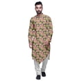 thumbnail image 1 of Atasi Printed Long Sleeve Kurta For Men Mandarin Collar Ethnic Long Kurta For Boys, 1 of 1