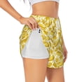 thumbnail image 1 of Balery Ears Of Corn Pantalones cortos deportivos para mujer con forro y dos bolsillos, elásticos, para entrenamiento, gimnasio, yoga-XX-Large, 1 of 7