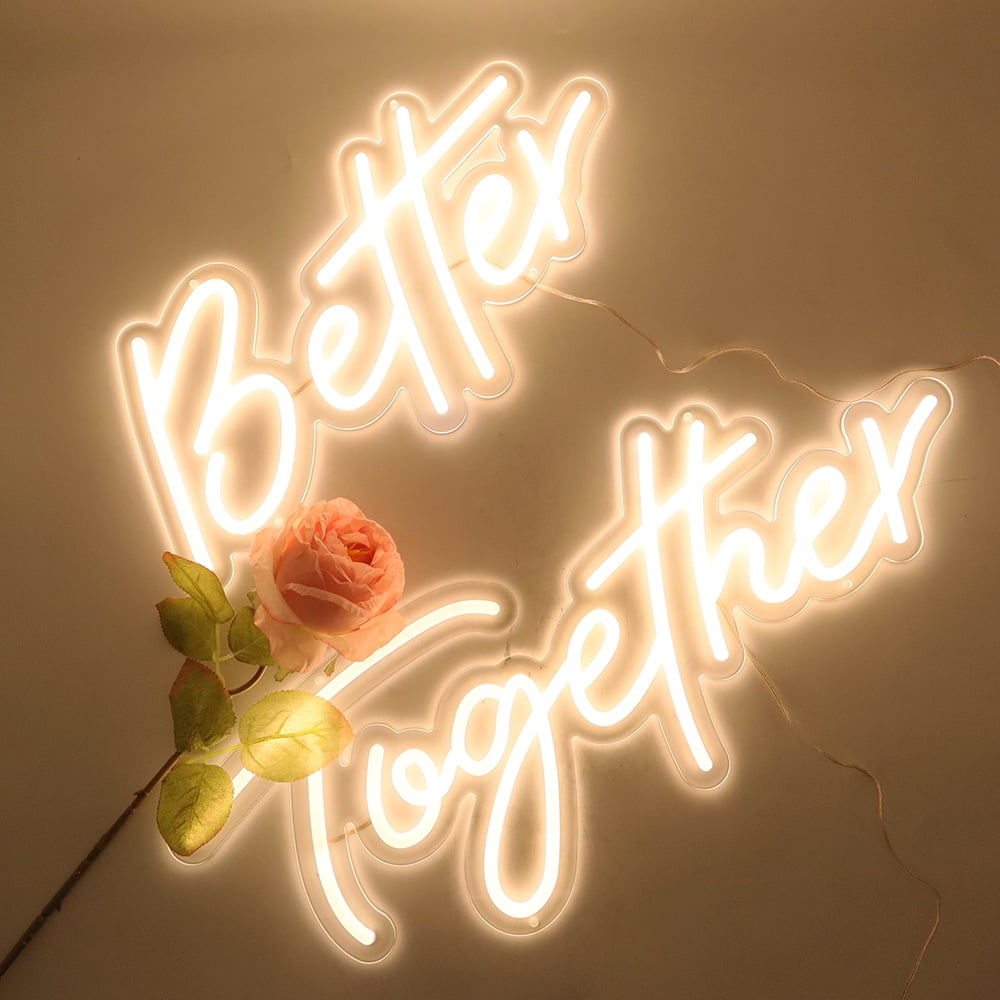 Better Together Neon Sign Neon Words Neon Lamps Home Wall Wedding Party Decor-US