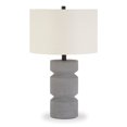 thumbnail image 1 of Pemberly Row 23.5" Moderne Lampe de Table Pilier en Pierre de Béton en Gris, 1 of 8