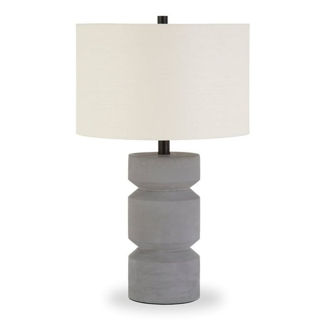 Pemberly Row 23.5" Moderne Lampe de Table Pilier en Pierre de Béton en Gris