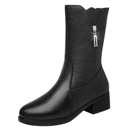 

autumn winter shoes Fashion Low Ankle Warm Boots Boots Shoes Combat Casual Diamond Heels Winter Middle Women s Women s Boots