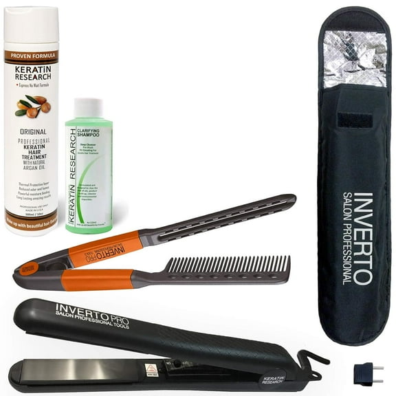 Complex Brazilian Keratin Hair Treatment Kit with Argan Oil Blowout Treatment Natural Organic Results Straightening and Smoothing Hair Keratina Brasilera Para Alisar el Pelo (10oz 4oz Comb Iron)