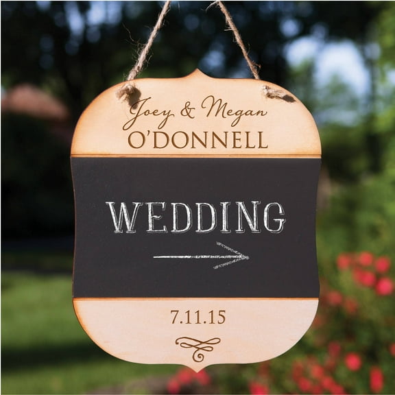 Personalized Wood Wedding Plaque with Jute Twine