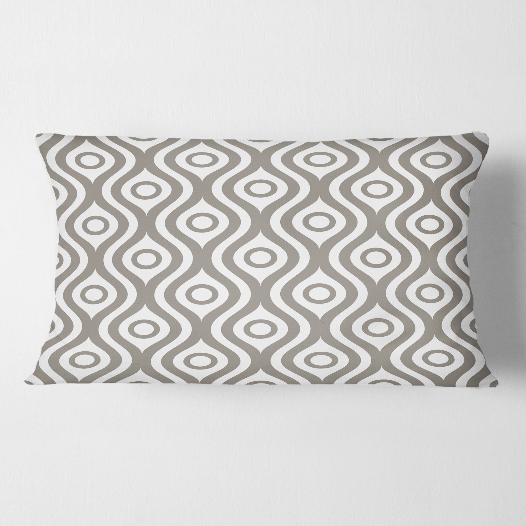 Designart Retro Geometrical Abstract Minimal Pattern XIV' Mid-Century Modern Throw Pillow - 12x20