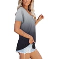 thumbnail image 4 of Teissuly Womens Fashion Gradient Color V-Neck Short Sleeve T-shirt Tops Blouse, 4 of 8