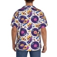 thumbnail image 3 of Fotbe record rock Skull star Camisa Estampada de Manga Corta para Hombre, Casual de Verano, Estilo Playero, Sin Arrugas-3X-Large, 3 of 5
