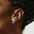 thumbnail image 3 of Primal Gold 10 Karat Yellow Gold Checkerboard Amethyst and Diamond Earrings, 3 of 4