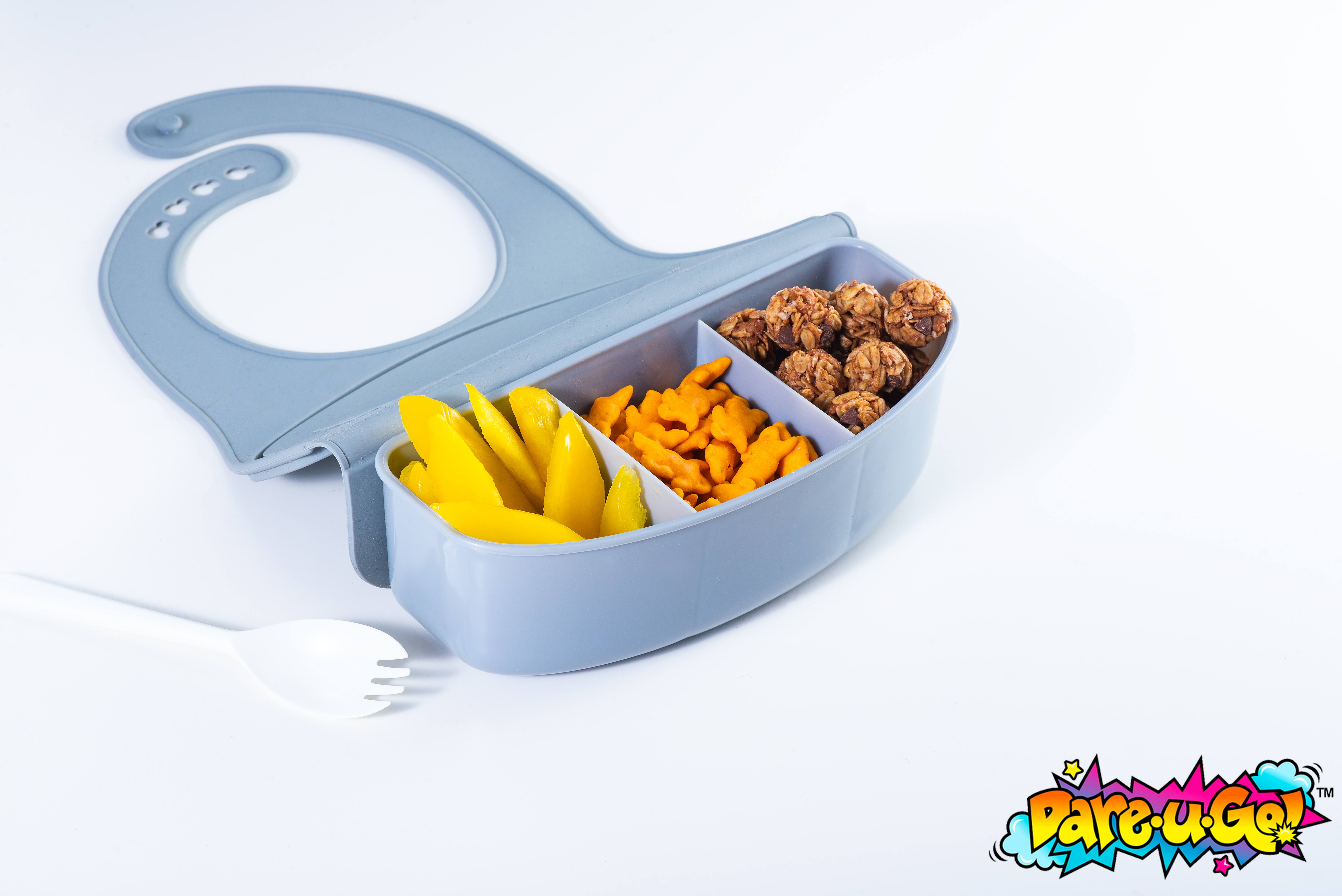 DareUGo! Bib, Bowl, Food Divider, and Storage Unit with Spork