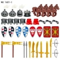 thumbnail image 3 of MOC Medieval militar romano guerras de las rosas escudo bandera bloques de construcción figuras soldados arma casco caballo espada ladrillos B034, 3 of 4