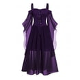 thumbnail image 2 of Sxiwei Women Halloween Medieval Costumes Steampunk Gothic Retro Vampire Princess Dress Up Gowns Purple 4XL, 2 of 3