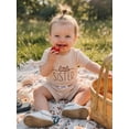 thumbnail image 6 of BemeyourBBs Newborn Baby Girl Little Sister Outfit Waffle Knit Letters Short Sleeve Romper with Elastic Waist Pockets Shorts Set Cute Infant Summer Clothes, 6 of 9