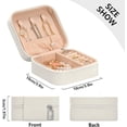 thumbnail image 4 of Travel Jewelry Box Christmas PU Leather Jewelry case Small Portable Jewelry Organizer Box for Rings Earrings Necklaces Bracelets(White) Women Gifts, 4 of 7