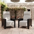 thumbnail image 2 of Fauteuil Inclinable de Patio en Osier à 150° à Plat – Dossier et Repose-Pieds Réglables, Pompe à Air, Table d'Appoint Rabattable, Coussin Amovible, Cadre en Acier Durable – Lounge Extérieur pour Jardin, Piscine et Terrasse – Rotin Brun et Terre, 2 of 8
