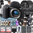 thumbnail image 1 of Sony ZV-E10 II Mirrorless Camera (Black) with 16-50mm Lens + 2 Pack 128GB Memory Card + Backpack + Telephoto + ZeeTech Accessory Bundle, 1 of 5