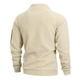thumbnail image 3 of AWZXDE Men's Solid Color Stand Collar Zip Sweatshirt, Casual Sporty Pullover White,L, 3 of 8