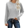 thumbnail image 2 of Viadha Women's Lightweight Sweaters Long Sleeve Shirts Round Neck Casual Tunic Tops Blouse, 2 of 8