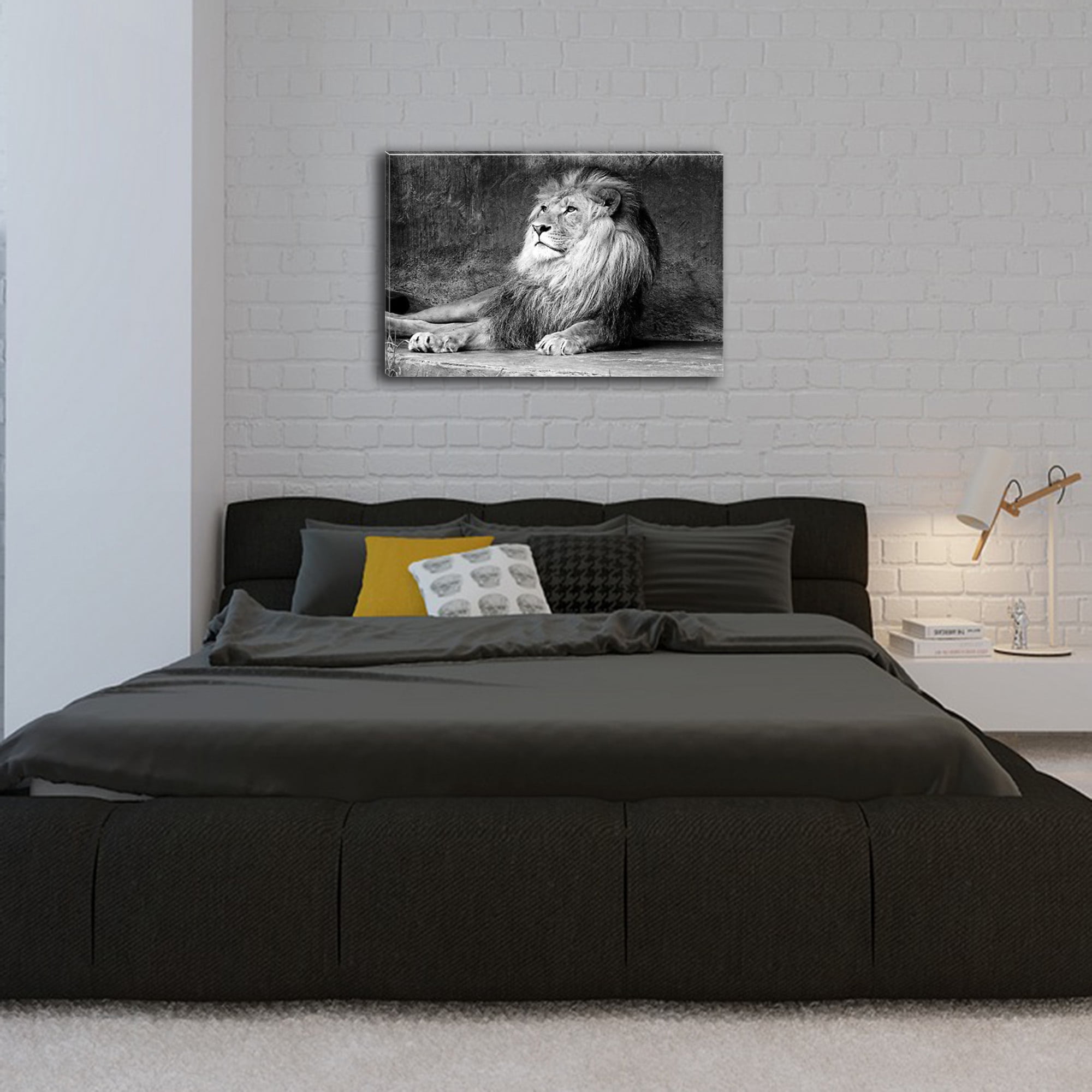 Buy Startonight Canvas Wall Art Black and White Abstract Lion King ...