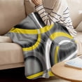 thumbnail image 4 of Throw Blanket for Couch Yellow Grey Soft Fleece Flannel Blankets Cozy Lightweight Blanket for Home Sofa Living Room Abstract Geometric Circle Bed Throws 30" x 40", 4 of 9