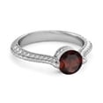 thumbnail image 2 of 925 Sterling Silver 0.25 Ctw Garnet Solitaire Accents Women Valentines Day Gifts Ring, 2 of 3