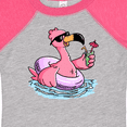 thumbnail image 4 of Inktastic Flamingo with Sunglasses Pool Float and Drink Boys or Girls Baby Bodysuit, 4 of 5