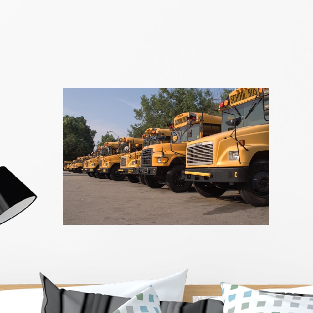 School Bus Wall Mural Decal Sticker, Wallmonkeys Peel & Stick Vinyl