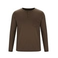 thumbnail image 6 of Fashion Men's Long Sleeve Shirts Crewneck Solid-Color Casual Pocket Buttons Basic Pullover Shirt M-3XL, 6 of 7