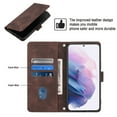 thumbnail image 7 of Feishell for Samsung Galaxy S21+ 6.7 inch Wallet Case with Wrist Strap,Flip Cover with Embossed Pattern PU Leather Kickstand Credit Card Slots Magnetic Clasp Folio Purse Phone Case,Brown, 7 of 7