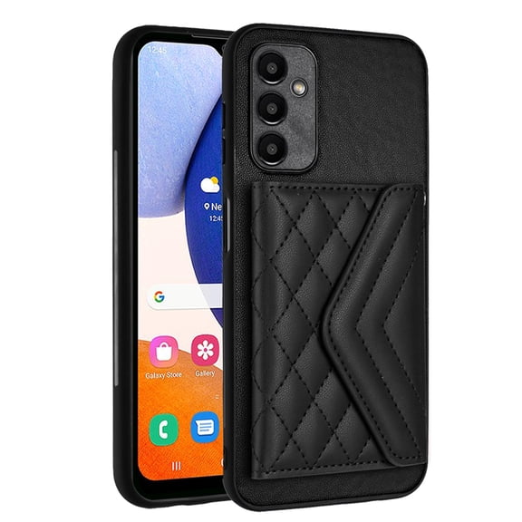 for Samsung Galaxy A34 5G Slim Case with Card Holders and Strap for Women, Samsung Galaxy A34 5G Phone Case Wallet PU Leather Kickstand RFID Blocking Flip Shockproof Wallet Case - Black