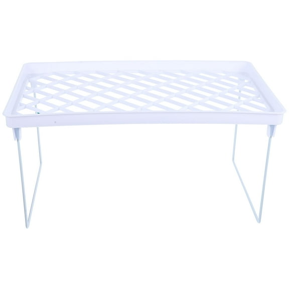 GOOHOCHY White Plastic Heightening Storage Rack for Home Instant Foldable Design 1 Pc