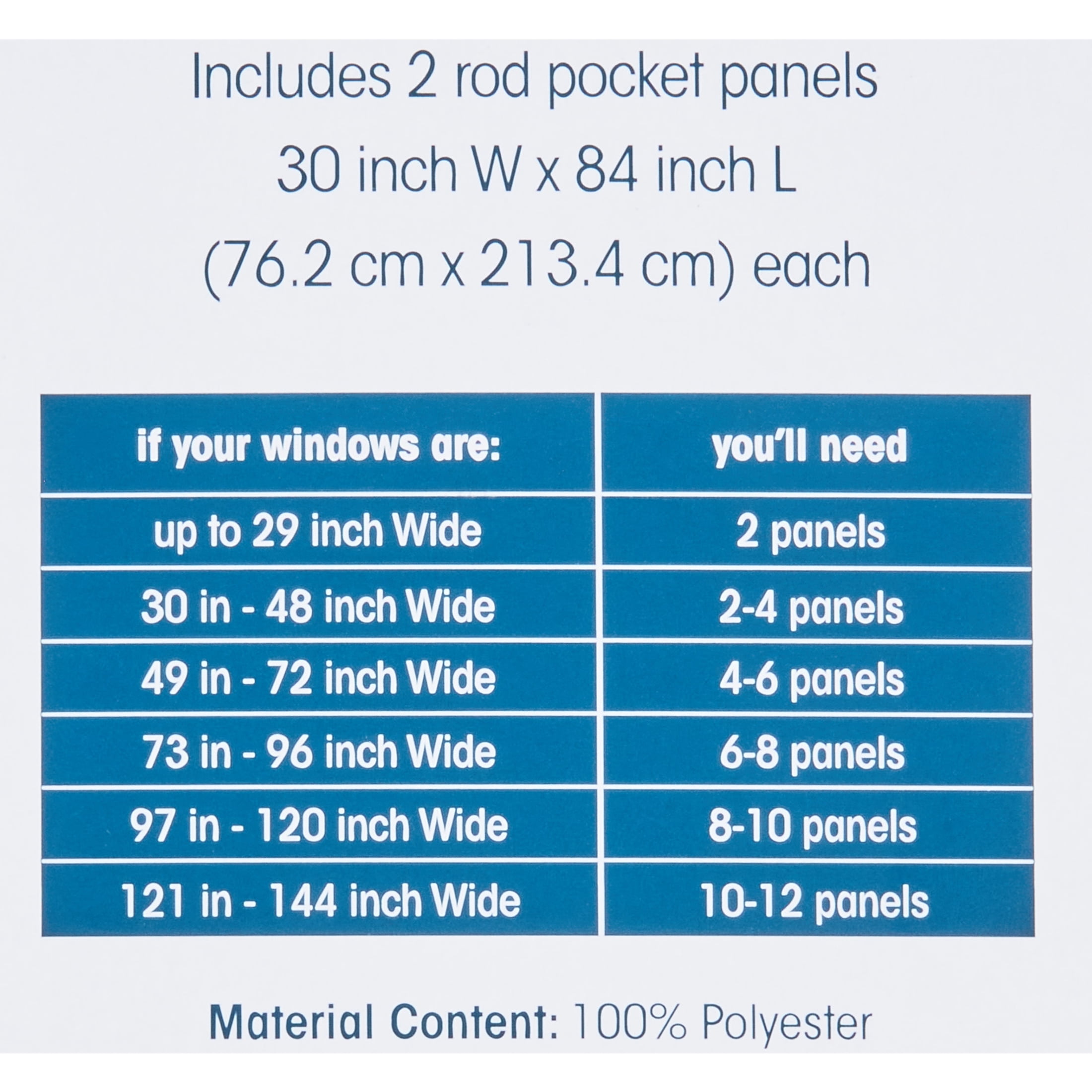 Your Zone Solid Blackout Rod Pocket Curtain Panel Pair, Navy, 30" W x 84" L