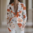 thumbnail image 2 of ZHOGXU Lightweight Plus Size Coat For Women Floral Print Notched Modern Suit Jacket Warm Fashion,Workout Daily Wear,White,XXL, 2 of 4