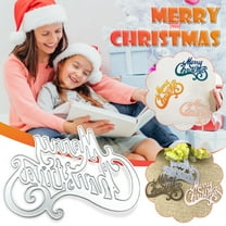 YANHAIGONG Metal Christmas Cutting Dies,Merry Christmas Letters Background Frame,Embossing Stencil Die Cuts for Card Making Scrapbooking Paper Craft Album Stamps DIY Christmas Décor