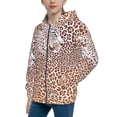 thumbnail image 2 of Naloa Leopard Brown Teenage Zipper Hoodie, Long Sleeve Zip Up Hoodies Casual Jackets Tops for 7-12 Years-Medium, 2 of 6