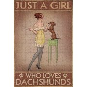 FOSHIN Puzzle Just A Girl Who Loves Dachshunds Pinup 500 Pieces
