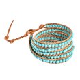 thumbnail image 5 of Trendy Turquoise Nude Leather Five Wrap Bracelet, 5 of 5