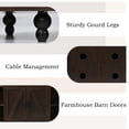 thumbnail image 6 of Corner TV Stand for 50 " TV, Corner Entertainment Center with LED Lights and Adjustable Shelves, Farmhouse Corner TV Cabinet with Barn Doors for Living Room, Brown, 6 of 7
