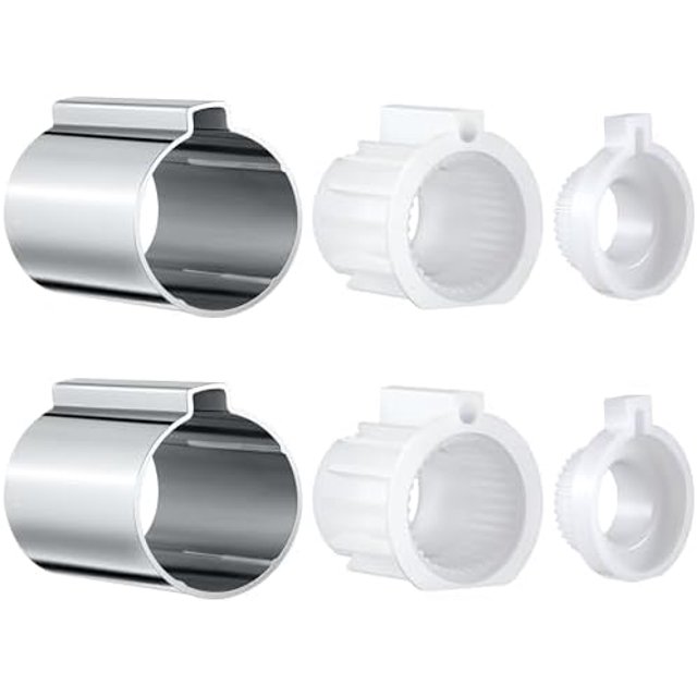 2 Pack Stop Tube and Temperature Limit Stop Kit Replacement for 96987, Compatible with Moen Posi-Temp 1 Handle Tub/Shower Faucet Valve Cartridge, Small, Chrome Chrome Chrome Chrome