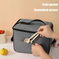 thumbnail image 5 of Large Capacity Insulated Lunch Bag, Thermal Food Tote, Thick Aluminum Foil Lining, Portable Cooler Box for Outdoor Camping, Picnic, and Work, Gray, by FAJHHA, 5 of 7
