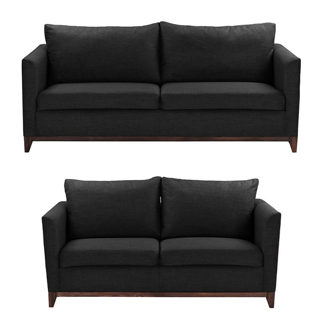 Sala 3-2 TRINITY Oslo 2 Piezas (Sofá, Love Seat) Negro Para Sala