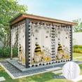 thumbnail image 6 of Outdoor Curtains for Patio Waterproof, Spring Gnomes Outdoor Privacy Panels Grommet, Farmhouse Bees Flowers Black White Plaid Blackout Outside Curtains for Porch/Cabana 54"x95", 1 Panel, 6 of 8