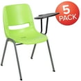 thumbnail image 2 of Flash Furniture 5 Pack Green Ergonomic Shell Chair with Left Handed Flip-Up Tablet Arm, 2 of 9
