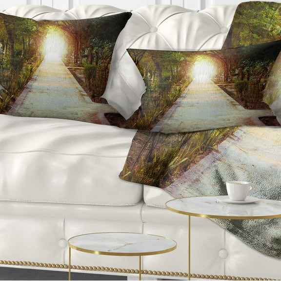 Designart Path to Magical Mystery Woods - Landscape Photography Throw Pillow - 12x20