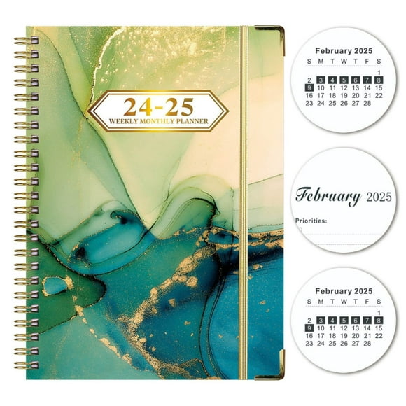 Baby handprint ornament kit! 20242025 Planner Coil Notebook A5 Colorful Prints Schedule Book With Separate Pages Weekly & Monthly Organizer Notebook With Tabs And Elastic Closure Academic Book