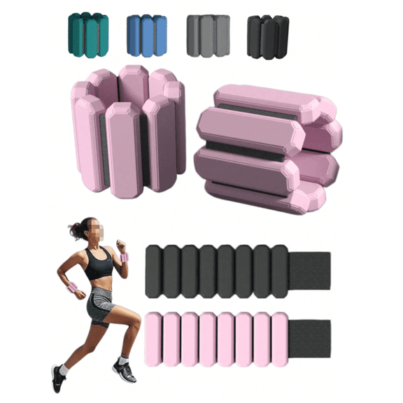 2 Pack Unisex Adjustable Detachable Wrist & Ankle Weights, Wearable Weight Straps for Walking, Running, Yoga, Dance, Pilates & Home Aerobic Workout