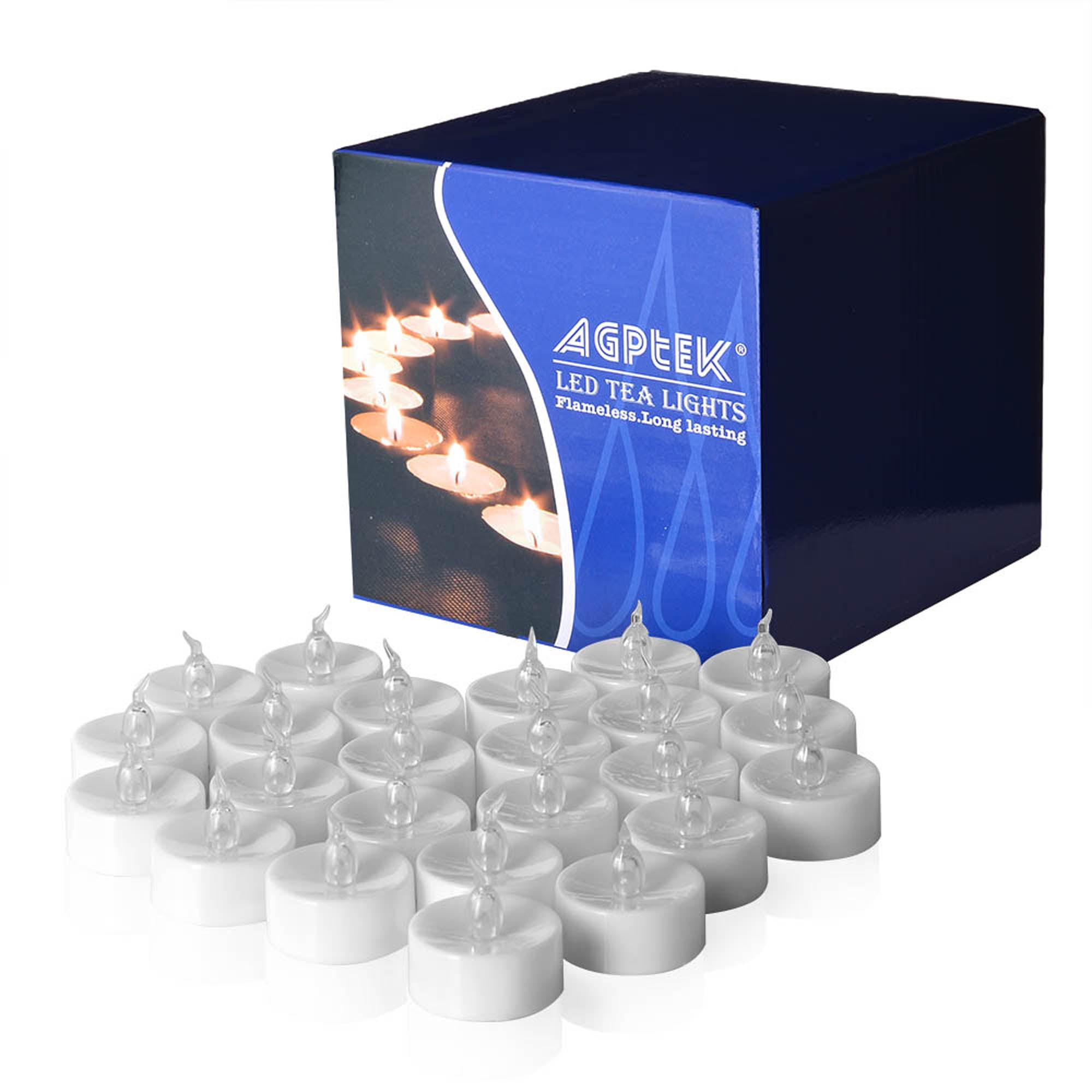 AGPtek 100 Battery LED Operated Amber Tea Lights Candles Flameless 