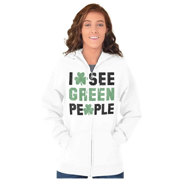 Funny Saint Patrick's Day Irish Pride Zip Up Hoodie Men's Women's Brisco Brands S