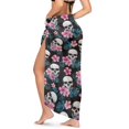thumbnail image 2 of Uourmeti Pink Leaf Skull Swimsuit Coverup for Women Breathable Swimwear Bikini Wrap Quick Dry Chiffon Scarf Blouse for Swimwear, 2 of 7