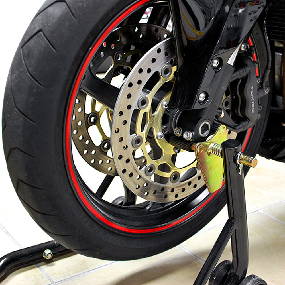 Black Motorcycle Stand Front and Rear Wheel Lift Paddock Hook Swingarm Universal