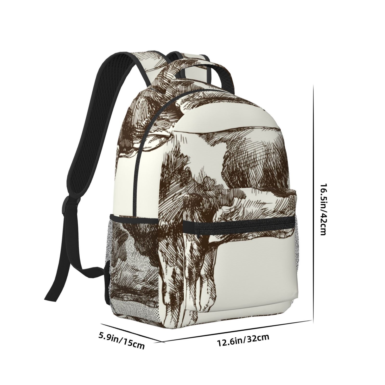 Xecao Cow 1 Print Casual Backpack: A Computer Backpack Ideal for Men and Women, Perfect for College, School, or Daily Travels-One Size
